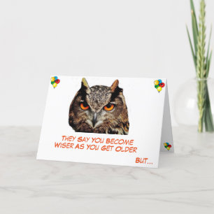 Humorous 'Older But Wiser' Birthday Card