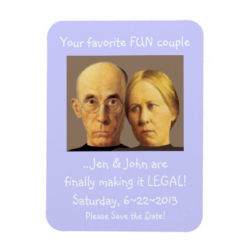 Humorous Older Couple Wedding Save The Date Magnet