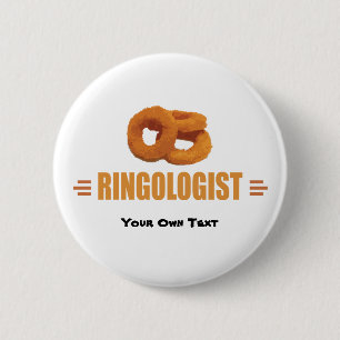 Humorous Onion Ring Title Pinback Button