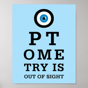 Humorous Optometry Out of Sight Poster