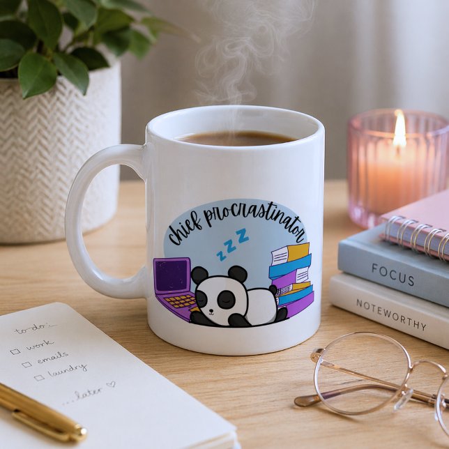 Humorous Panda Procrastinator Coffee Mug (Creator Uploaded)