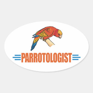 Humorous Parrot Lover Oval Sticker