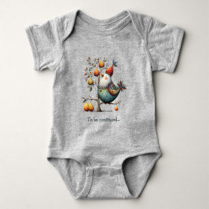Humorous Partridge in a Pear Tree Whimsical Baby Bodysuit