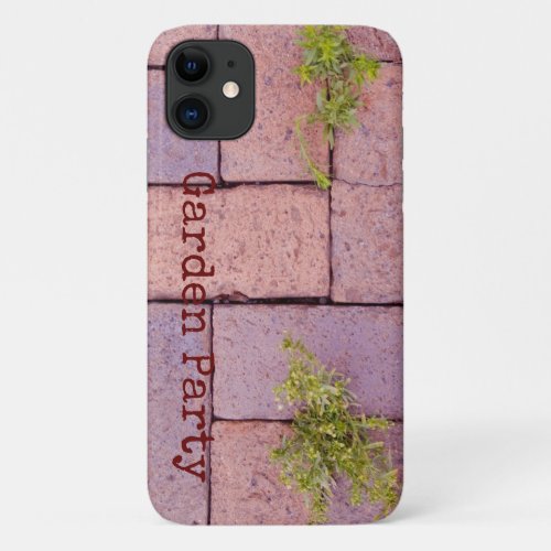 Humorous Paving Stones Pattern Weeds Custom Name iPhone 11 Case