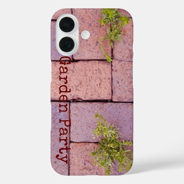Humorous Paving Stones Pattern Weeds Custom Name Case-Mate iPhone Case (Back)