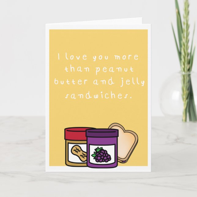 Humorous peanut butter and jelly sandwich holiday card (Front)