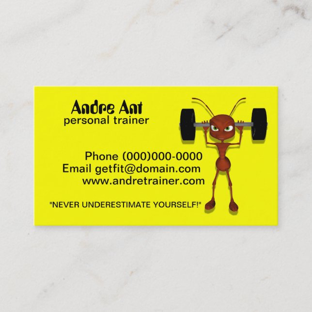 Humorous Personal Trainer Business Cards (Front)
