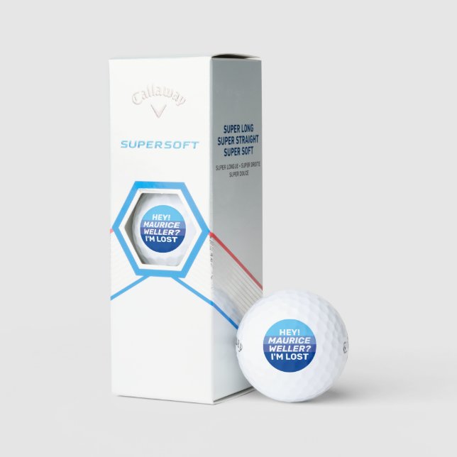 Humorous Personalized Blue Golfer Name Lost-Ball Golf Balls (Packaging)