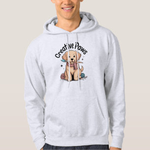 Humorous Pet Art Golden Retriever Painting Yarn Hoodie