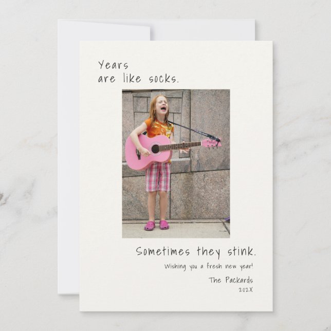 Humorous Photo New Year  Holiday Card (Front)