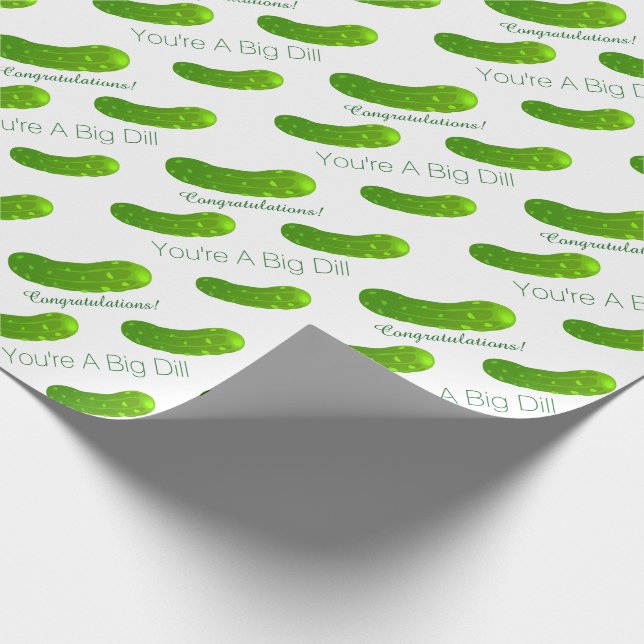 Humorous Pickle Congratulations Wrapping Paper (Corner)