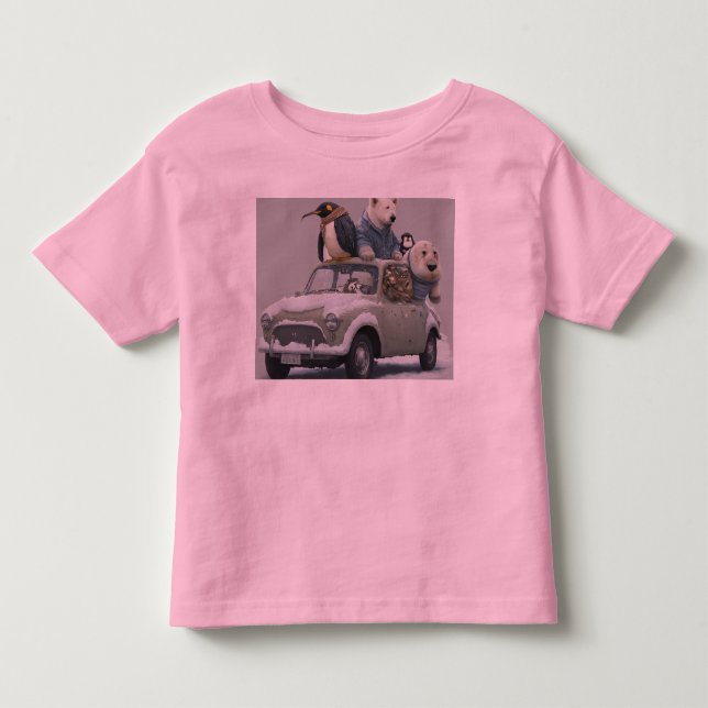 humorous picture of a group of animals. toddler t-shirt (Front)