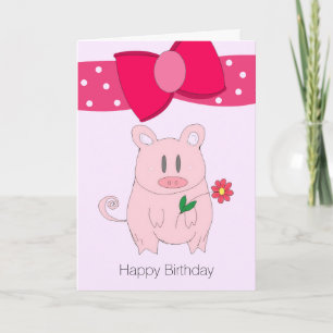 Humorous Piggy Birthday Card