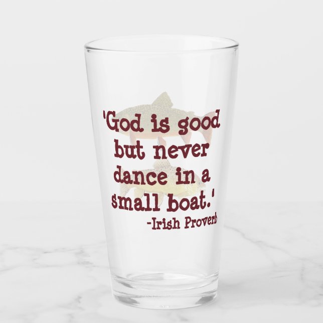 Humorous Pint Glass for Fishing (Front)