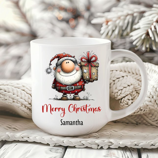 Humorous Playful Santa Cartoon Coffee Mug (Humorous Playful Santa Cartoon Coffee Mug)