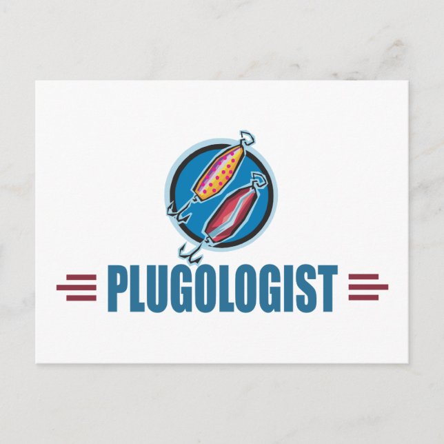 Humorous Plug Fishing Postcard (Front)