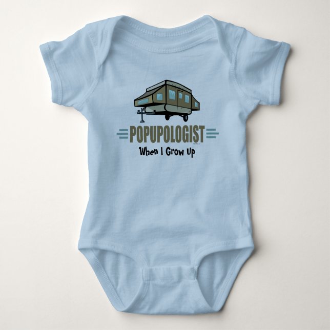 Humorous Pop Up Camper Baby Bodysuit (Front)
