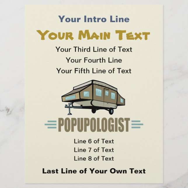 Humorous Pop Up Camper Flyer (Front)