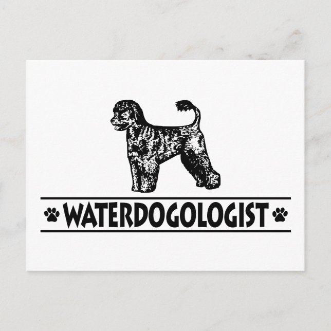 Humorous Portuguese Water Dog Postcard (Front)