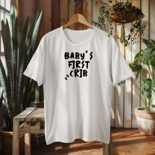 Humorous pregnancy baby fingerprint black T-Shirt
