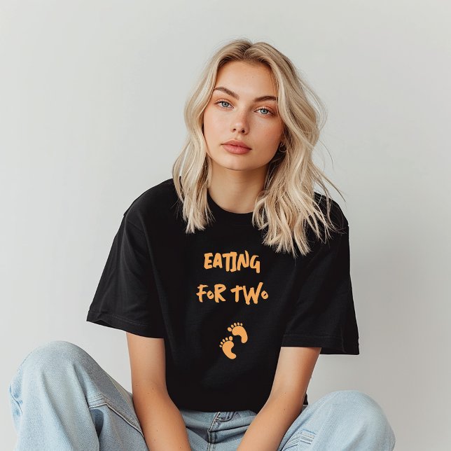 Humorous pregnancy  for mom fingerprint  orange T-Shirt (Creator Uploaded)