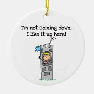 Humorous Princess in Tower Ceramic Ornament