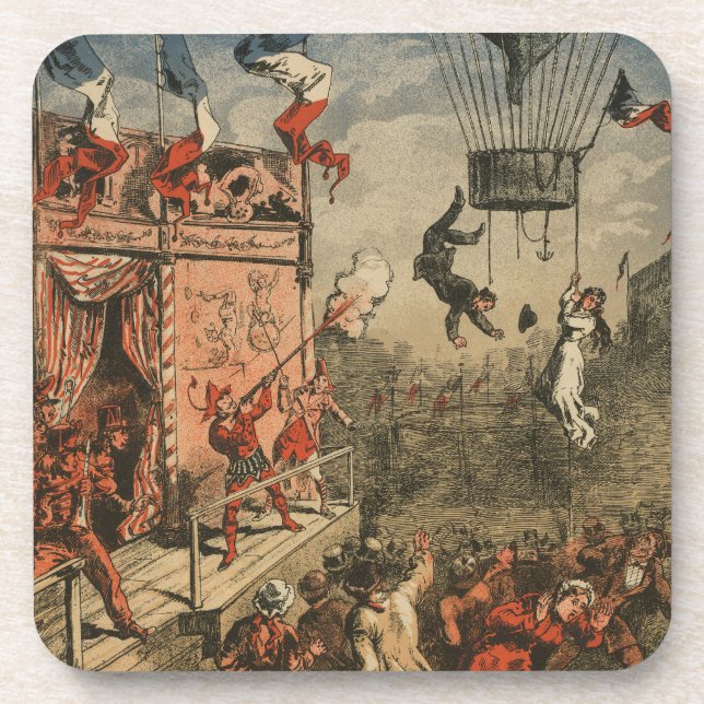 Humorous Print Of A Theatrical Performer Beverage Coaster (Front)