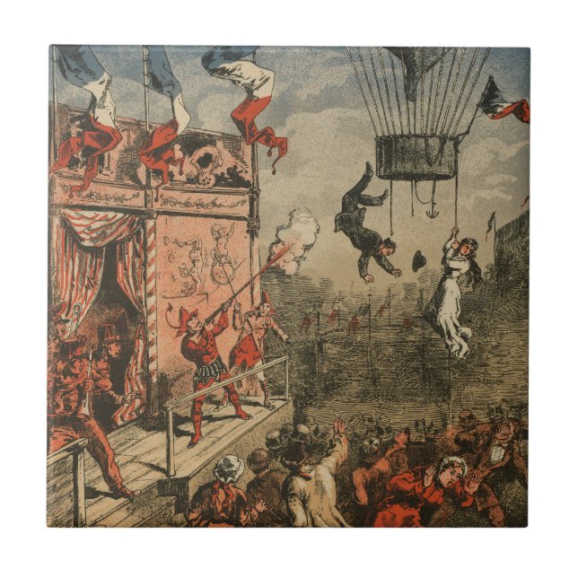 Humorous Print Of A Theatrical Performer Ceramic Tile (Front)