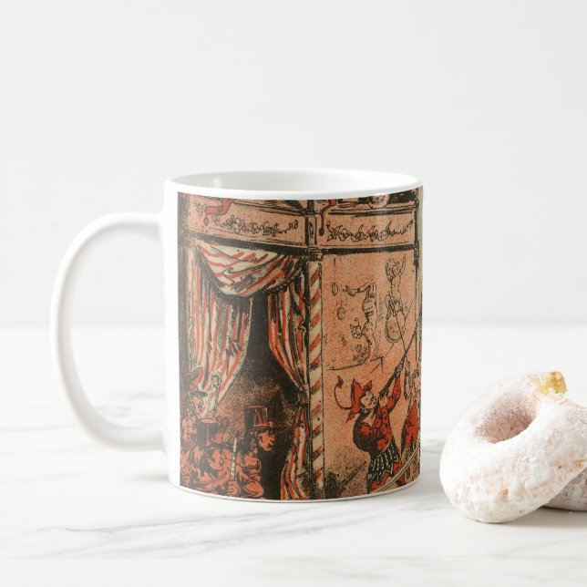 Humorous Print Of A Theatrical Performer Coffee Mug (With Donut)