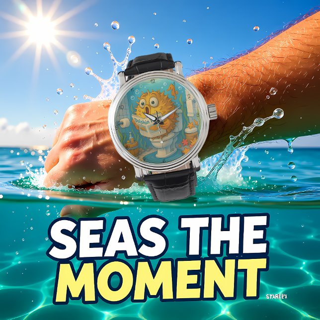 Humorous Pufferfish  Reading in an Aquatic-Themed  Watch (Creator Uploaded)