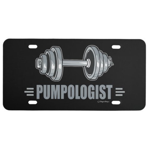 Humorous Pumping Iron Barbell License Plate