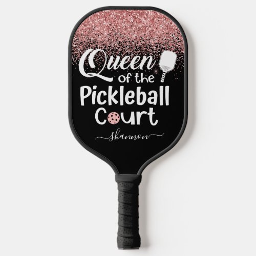 Humorous Queen Pink Glitter Pickleball Paddle