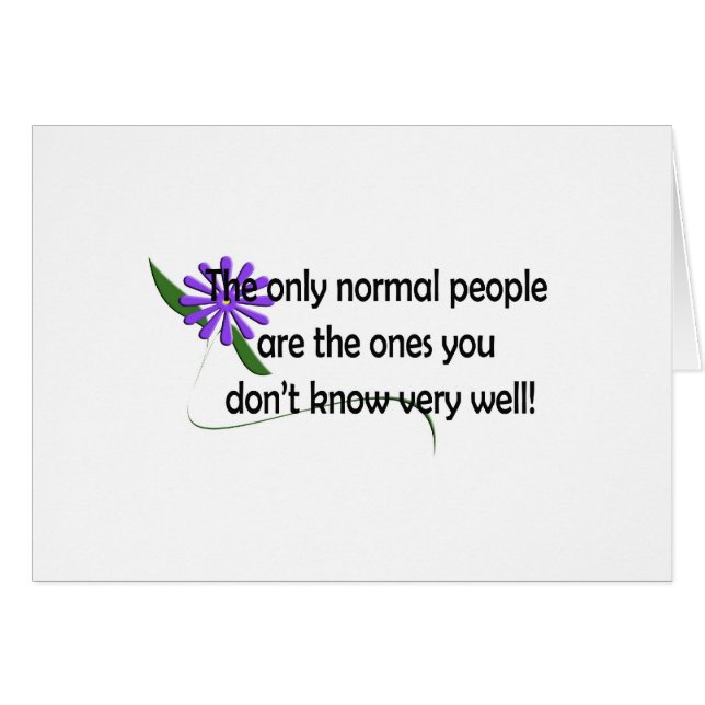 humorous quote with purple flower cards (Front Horizontal)