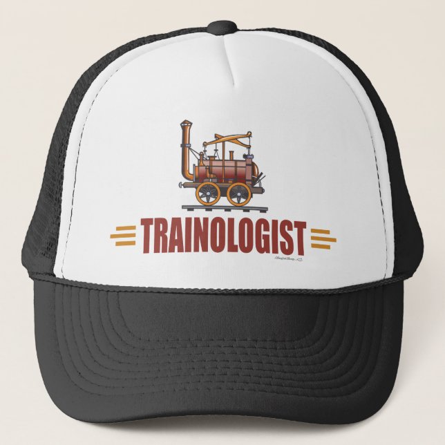 Humorous Railroad Train Trucker Hat (Front)