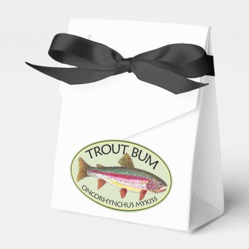 Humorous Rainbow Trout Bum Fishing Favor Boxes