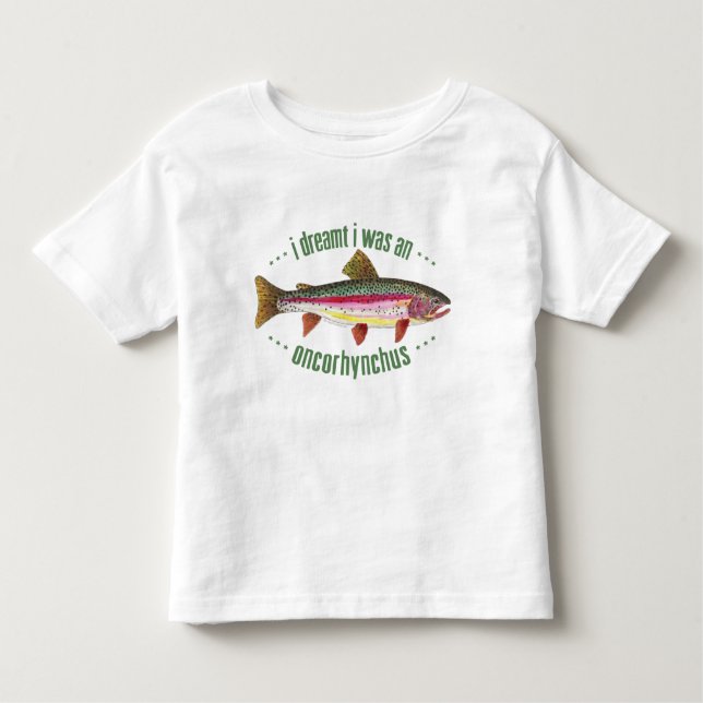 Humorous Rainbow Trout Design Toddler T-shirt (Front)