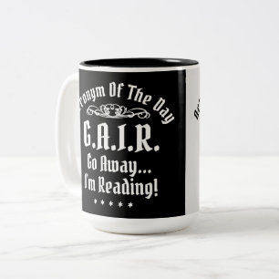 Humorous Reading Acronym Black And White Two-Tone Coffee Mug
