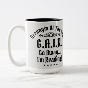 Humorous Reading Acronym Black Text Two-Tone Coffee Mug