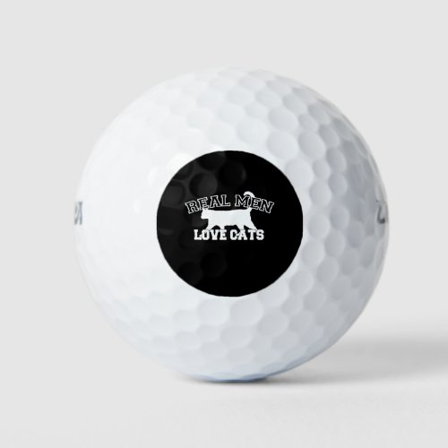 Humorous Real Men Love Cats Golf Balls