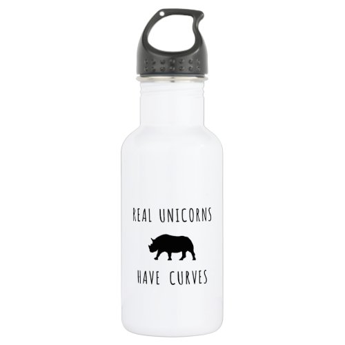 Humorous Real Unicorns Have Curves Stainless Steel Water Bottle