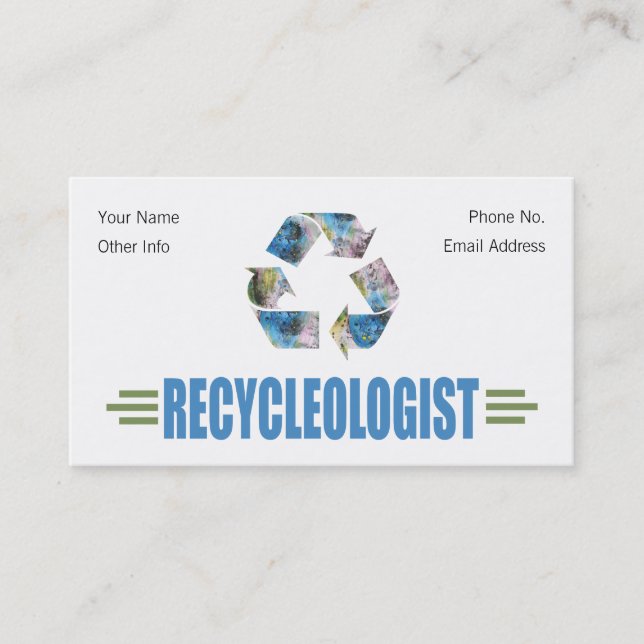 Humorous Recycling Business Card (Front)