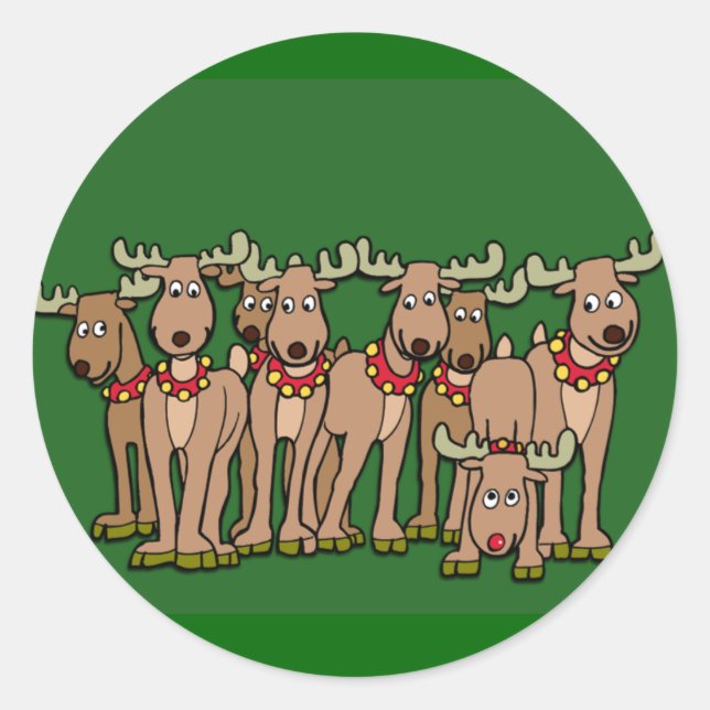 Humorous Reindeer Cards or Stickers (Front)
