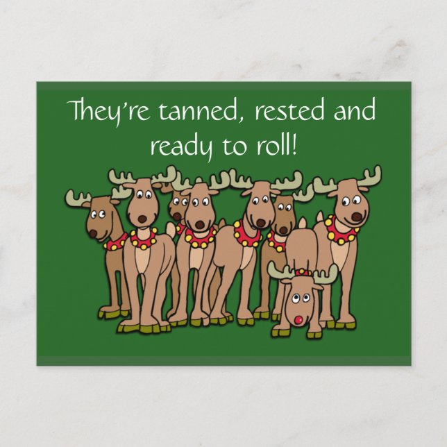 Humorous Reindeer Cards or Stickers (Front)