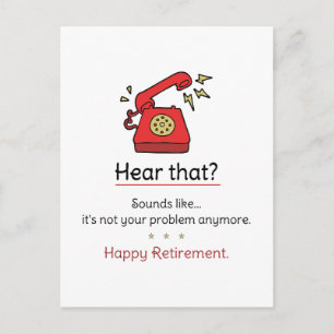 Humorous Retirement Retro Phone Not Your Prob Holiday Postcard