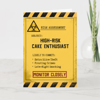 Humorous Risk Assessment Birthday Card