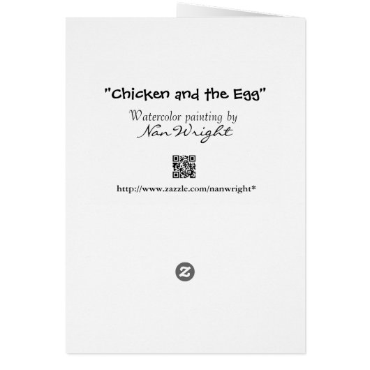 Humorous Rooster Card (Back)