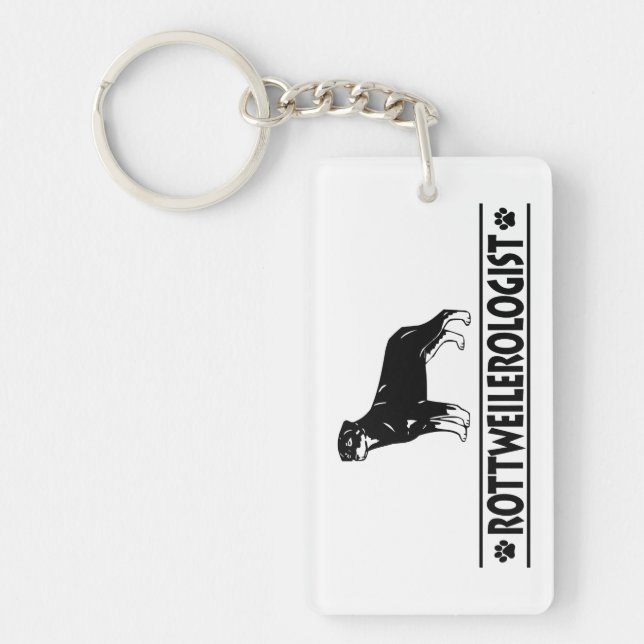 Humorous Rottweiler Keychain (Front)