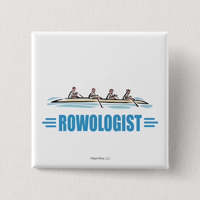 Humorous Rowing Button (Front)