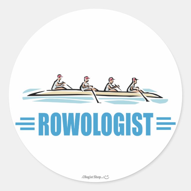 Humorous Rowing Classic Round Sticker (Front)
