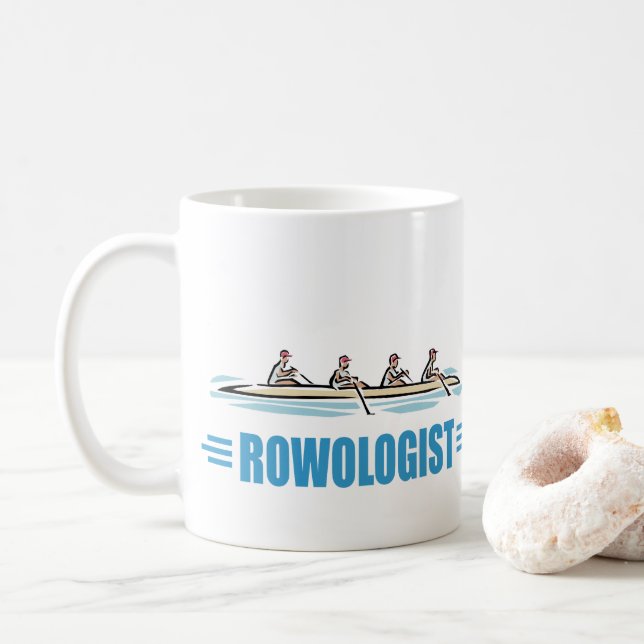 Humorous Rowing Coffee Mug (With Donut)